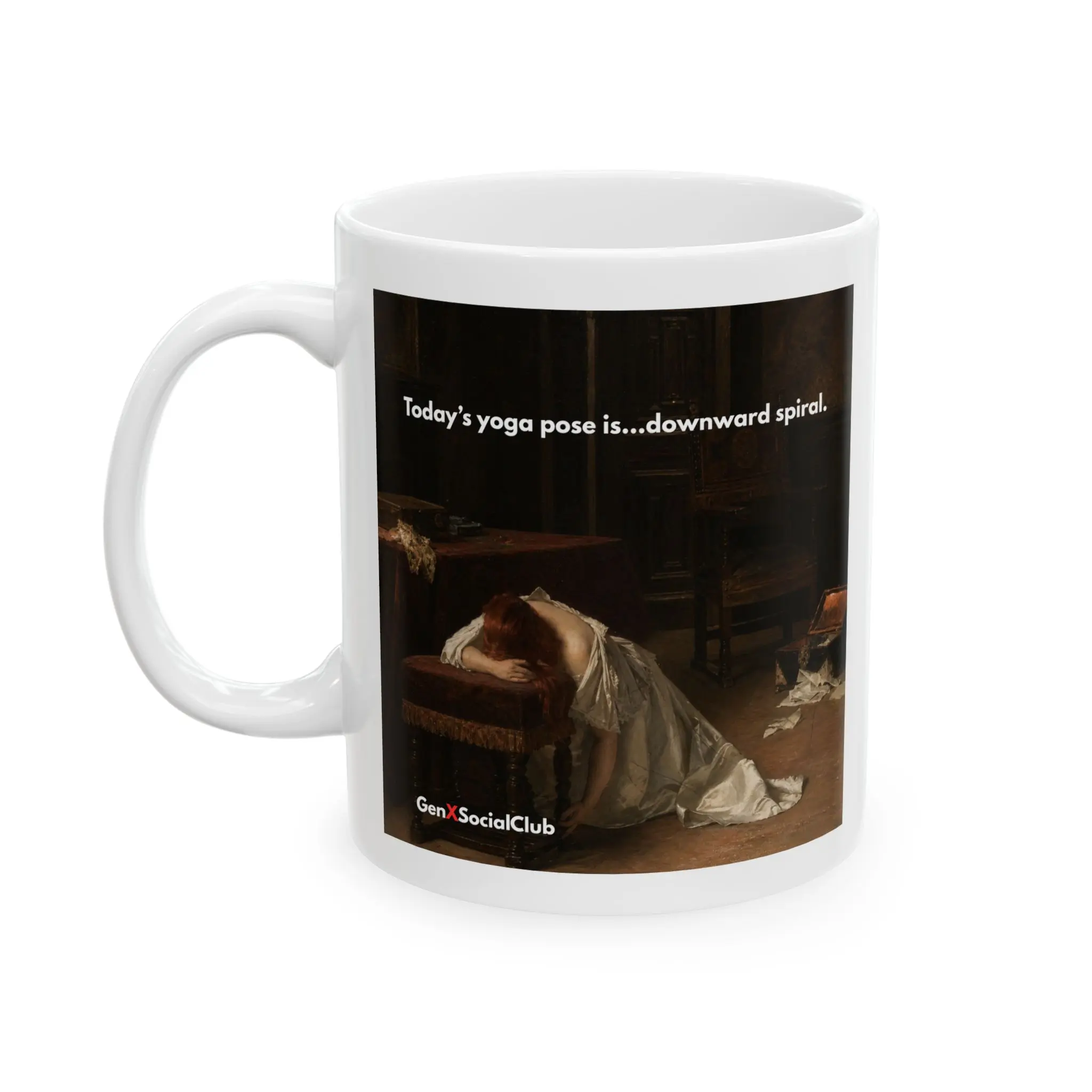 Vintage Painting Coffee Mug | Classical Art Scene, Text Quote Mug