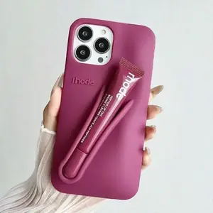 Rhode Silicone Phone Case with Lip Balm Holder for iPhone 11 12 13 14 15 16 17 Pro Max
