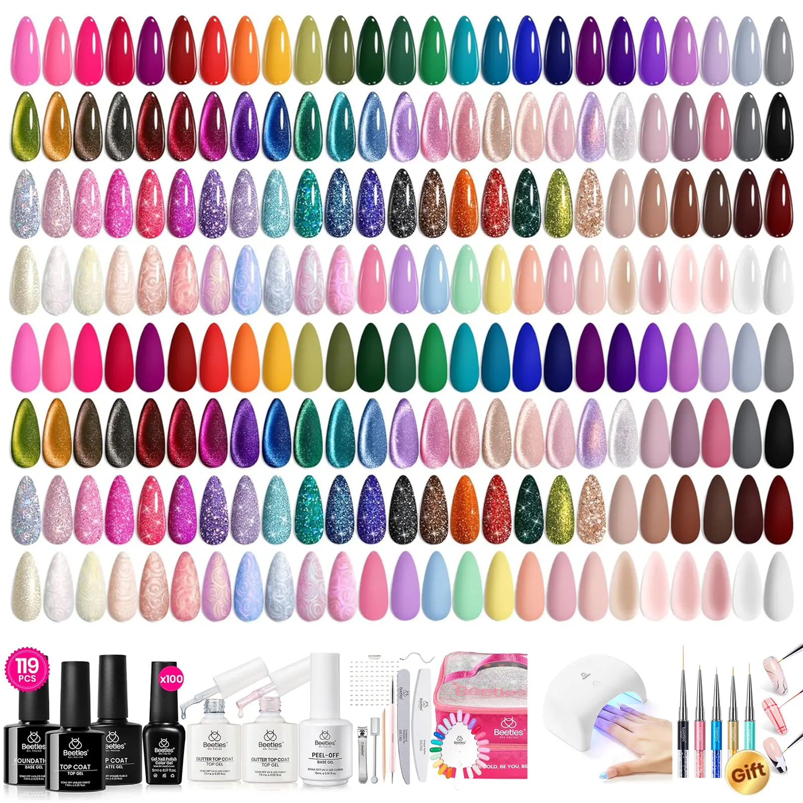 100 Colors Set-B+UV Lamp007+5pcs pen set