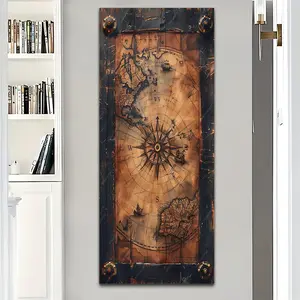 Vintage Compass Pattern DIY Diamond Arts Colorful Painting Kit without Frame, DIY 5D Diamond Arts Colorful Painting Kit for Home Bedroom Wall Decor, Diamond Painting Kits