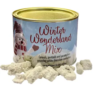 Winter Wonderland Snack Mix - pretzels, crisp cereals, and pecans covered in a creamy white chocolate confection. A delicious Snack! chocolate drizzle