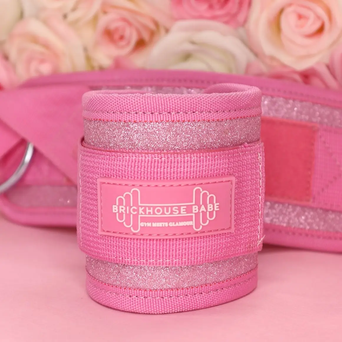 Women Glitter Ankle Straps For Cable Machine 2pc | Set of 2 Resistance Exercise Equipment