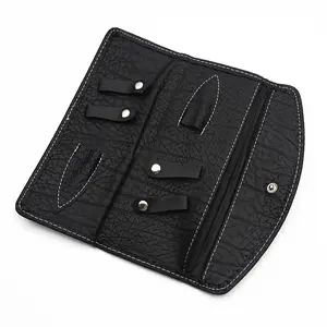 Folded Haircutting Cover Case PU Leather Hairdressing Shears Holder Bag Barber Salon Holster Pouch Case Haircutting Bag