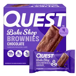 Quest Bake Shop Brownies – Chocolate Flavor, 10g Protein per Brownie, 4 Count, Rich & Decadent Protein Snack for a Sweet Treat!