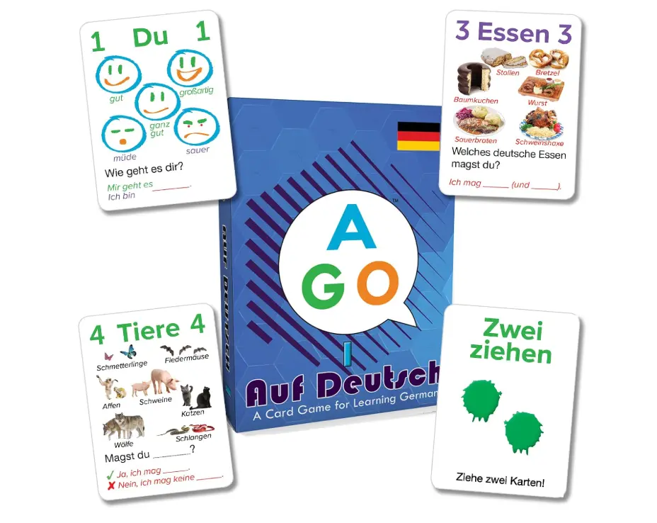 Auf Deutsch - Card Game for Beginners Learning German! Practice German Conversation While Playing a Fun Card Game!