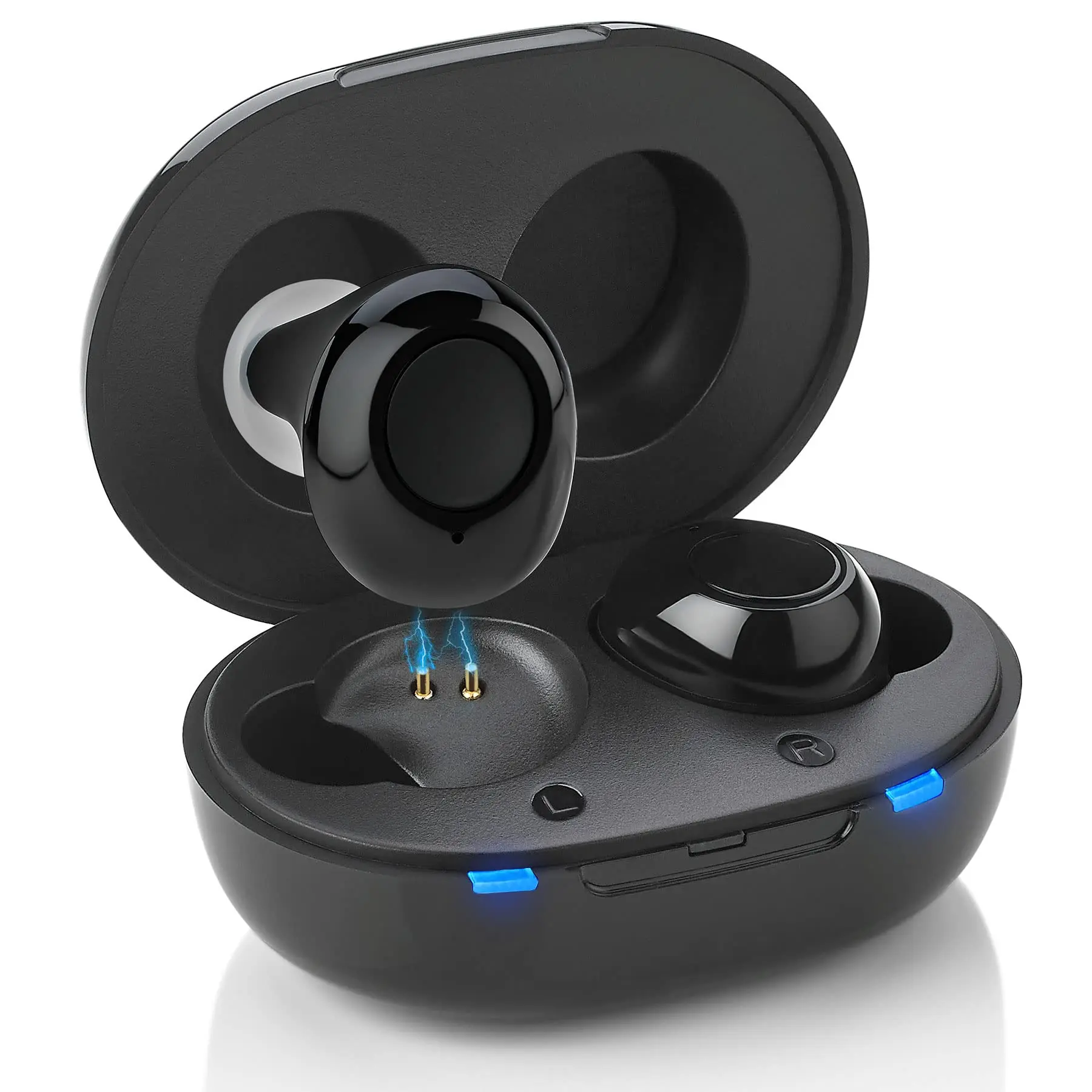 MEDca Mini Sound Enhancer – Rechargeable Listening Device Pair with Digital Audio Boost & 6 Custom Modes Amplifier Signal Booster Black