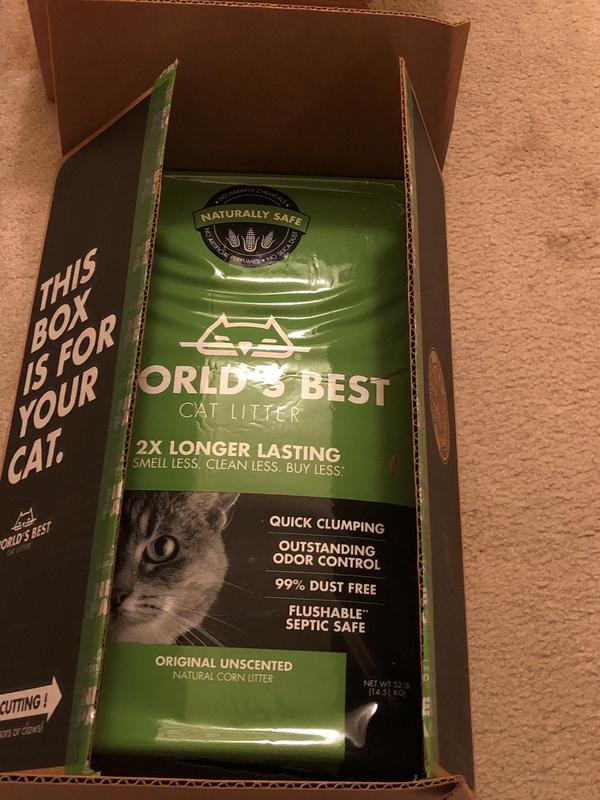 WORLD'S BEST CAT LITTER Comfort Care Unscented, 8-Pounds - Natural Ingredients, Quick Clumping, Flushable, 99% Dust Free & Made in USA - Long-Lasting Odor Control & Easy Scooping