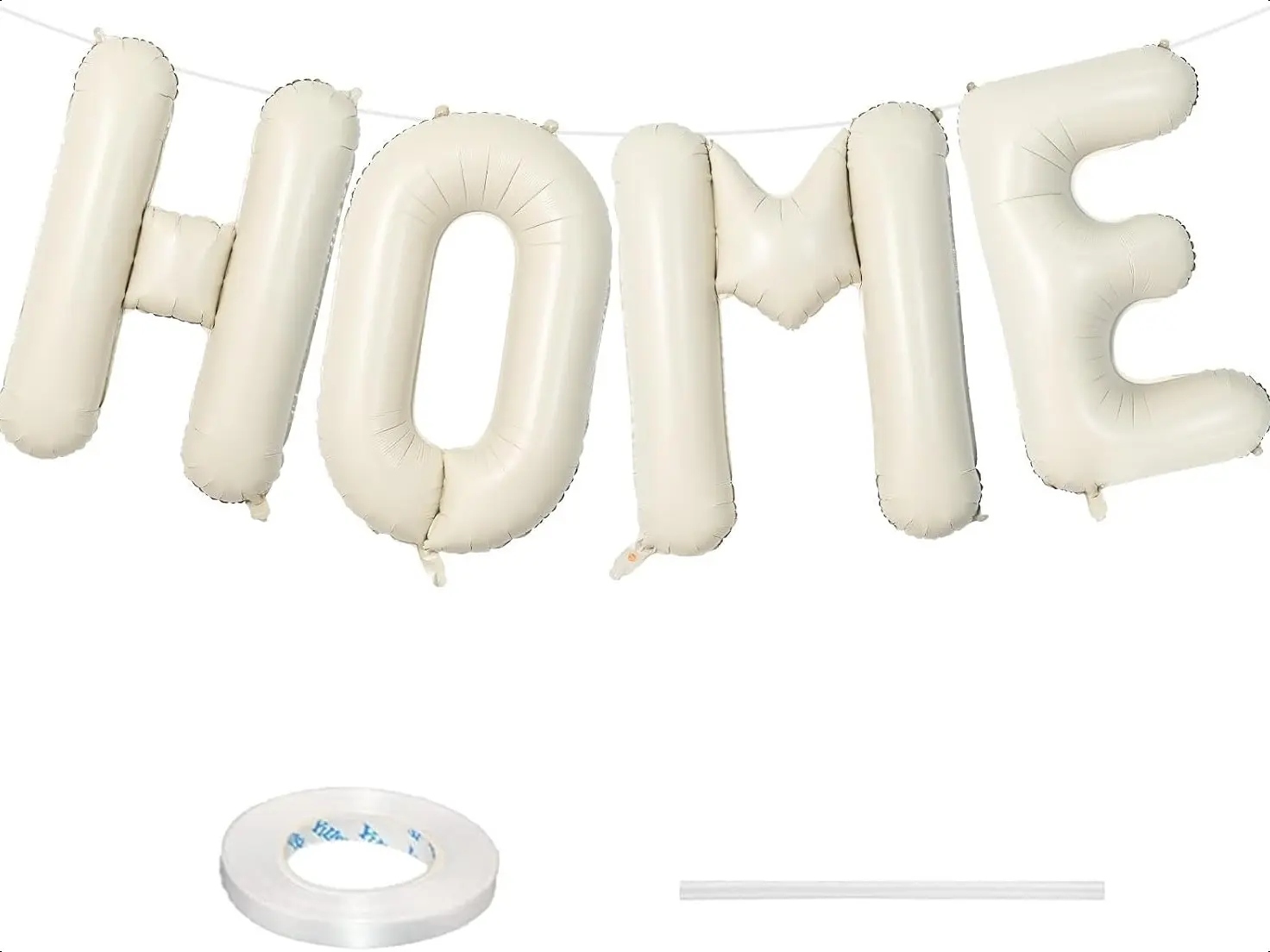 40 Inch Beige HOME Balloon for Housewarming Party Decorations, Large Cream New Home Welcome Balloon Letter Banner, White Sand Real Estate Balloons Sign for Sweet House Warming Homecoming Party Decor
