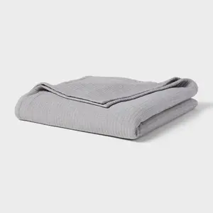 King Matelasse Bed Blanket Light Gray - Threshold
