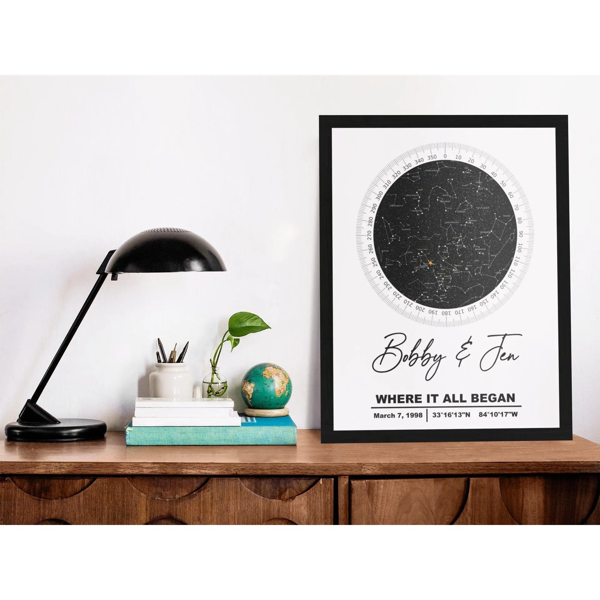 Couples Star Map Anniversary Gift Astro Decor Matte