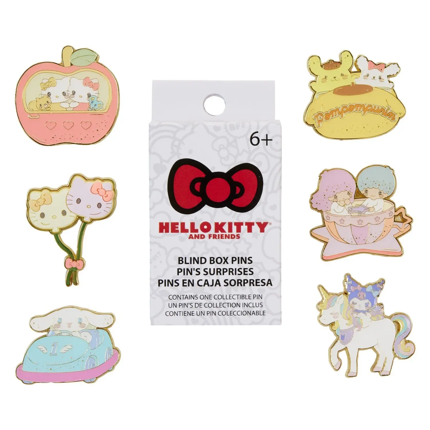 Hello Kitty & Friends Carnival Cute Collectible Blind Box Pin, Random Pack Fashion Accessory Collar Clip & Brooch, Blindbags, Collectible Pack, Pins