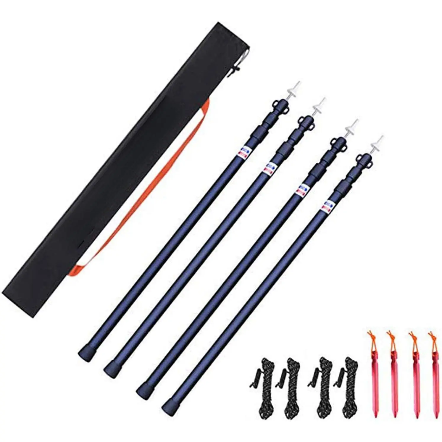 Adjustable Telescoping Aluminium Tent Poles (4 Pieces) Black - For Tarp Awning, Canopy Porch, Sun Sails, Tarpaulin Headroom Needs (Baby & Maternity, Baby Fashion Accessories Compatibility), No