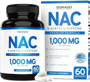 NAC Supplement (60 Capsules, 1000mg Per Serving) Premium NAC Supplement N-Acetyl Cysteine Capsules for Men and Women for Immune Support - Vegan Safe, Third Party Tested - Non GMO & USA Made