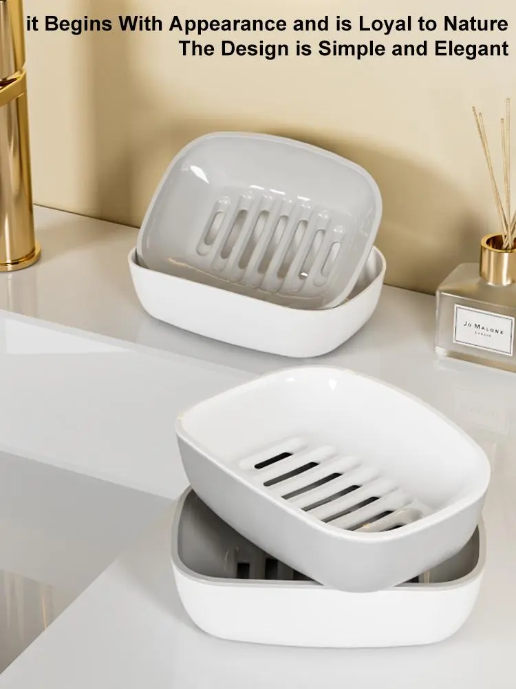 Double-layer soap dish for summer bathing, large drainable soap holder for home bathroom, laundry soap storage rack