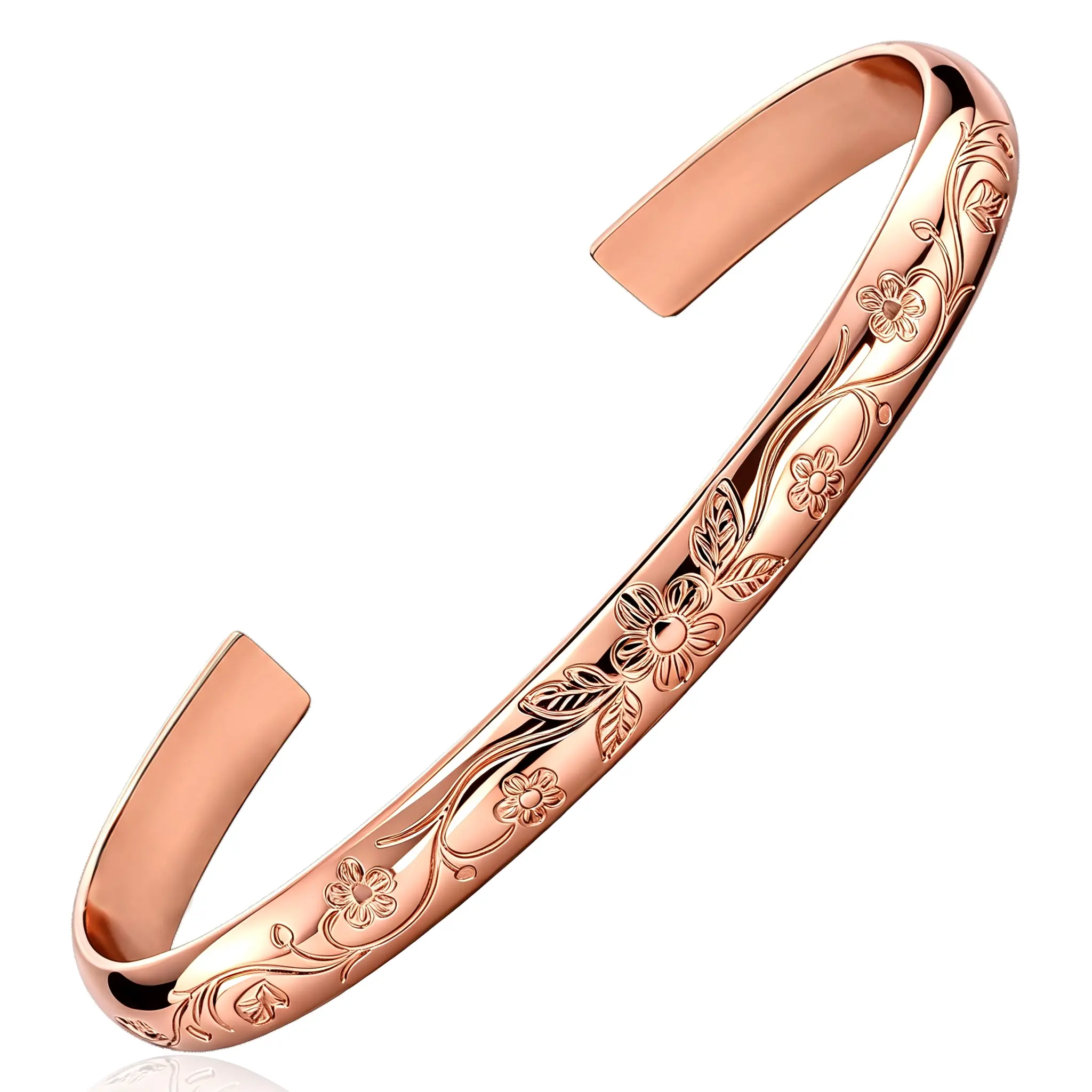 99.9%Pure Copper Bracelets for Women-Handcrafted Copper Cuff Bangle