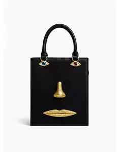 Women’s Face Design Leather Handbag