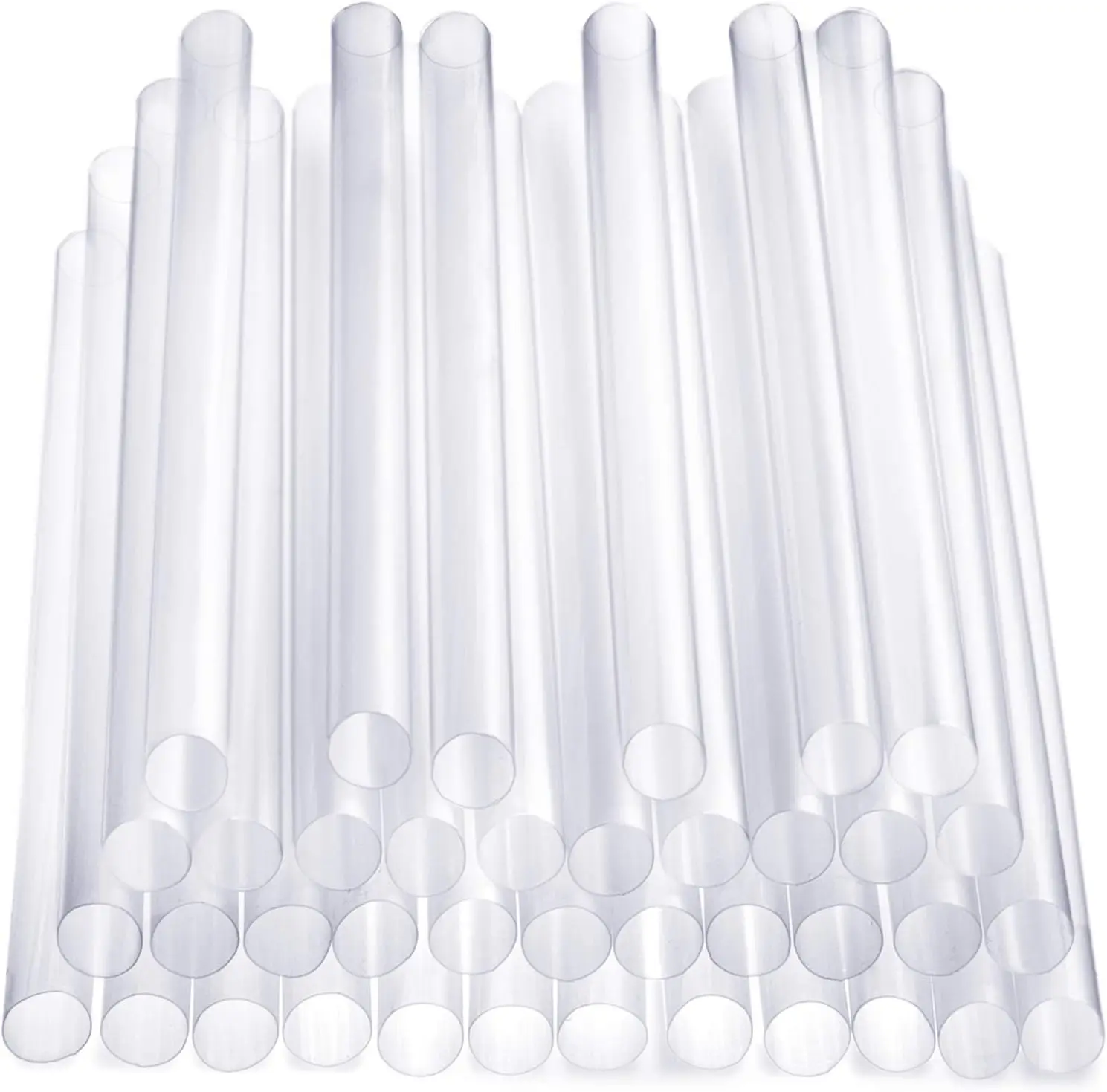 100 Pack Jumbo Size Smoothie Straws, Plastic Straws, Milkshake Straws - Clear