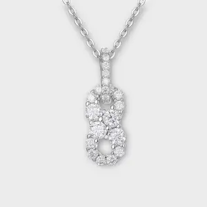 Moissanite Infinity Necklace - Elegant Design with Sparkling Moissanite Stones on a Chain
