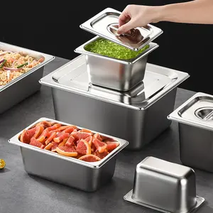 Stainless Steel Food Container with Lid, Deep High-sided Casserole with Lid, Commercial Buffet Serving Tray for Electric Stoves, Non Toxic Bakeware