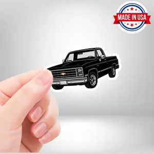 Chevy Square Body Black Truck Vinyl Sticker - Waterproof, UV Resistant, Durable