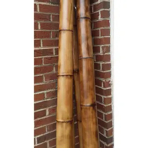 3.5-4" Bamboo Poles Set of 2 Flame Cured Bamboo Indoor/Outdoor Tiki Decor Construction Grade Bamboo Shibari Suspension Pole