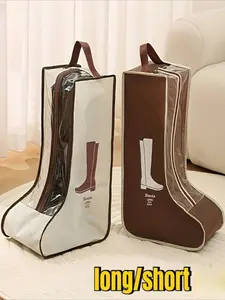 Transparent Hanging Boot Storage Bag, Lightweight Reusable Dustproof Moistureproof Fabric Shoe Protector with Handle, Space Saving Hanging Organizer Pouch for Long Boots, Ideal for Wardrobe Closet Bedroom Home Daily Organization