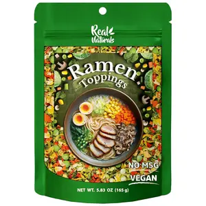 Dried ramen toppings. Dehydrated vegetables for ramen topper include Cabbage, Spinach, Chive, Carrot, Corn, Greenpea & Shitake mushrooms. (5.83oz mixed vegetables)