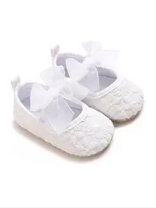 Baby's Ditsy Floral Print Bow Decor Flat Shoes, Cute Comfortable Soft Sole Shoes for Baby Girls, Newborn Infant Toddler Walking Shoes