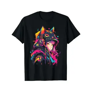 [Cyberpunk Aesthetic Techwear T-Shirt] Selected Pure Cotton Anime Manga Cyberpunk Aesthetic Techwear Harajuku T-Shirt - Soft and Breathable, Casual and Versatile, Rich Patterns, DIY Design