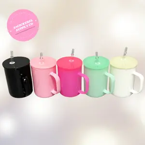 15 sublimation Blank Macaron Coffee Mugs - Set of 4 in Assorted Colors for Hot Beverages - Drinkware Cup Tea