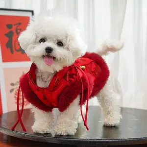 New Year Pet Clothes Tang suit Cute Comfortable Thickened Chinese Style Kitty Bichon Frise Maltese Schnauzer Winter For Small Medium Dog Cat AL1014562280307