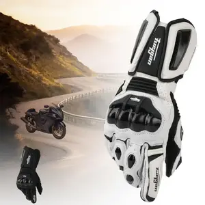 "Comfort-Fit""PremiumCarbonFiber-InspiredMotorcycleGloves-DurablePuLeatherWithEnhancedGrip,BreathableDesignForMen&Women-PerfectForRiding,Work,AndHunting-AvailableInBlackOrWhite"