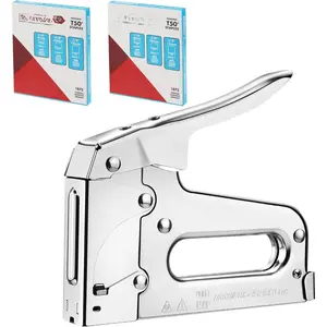 T50 Heavy Duty Staple  Kit,  Chrome Steel Stapler, with 3750 count T50 1/4", 3/8", 1/2" , for Upholstery Professional Projects