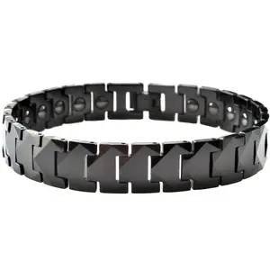 Mens Black Puzzle Link Tungsten Bracelet