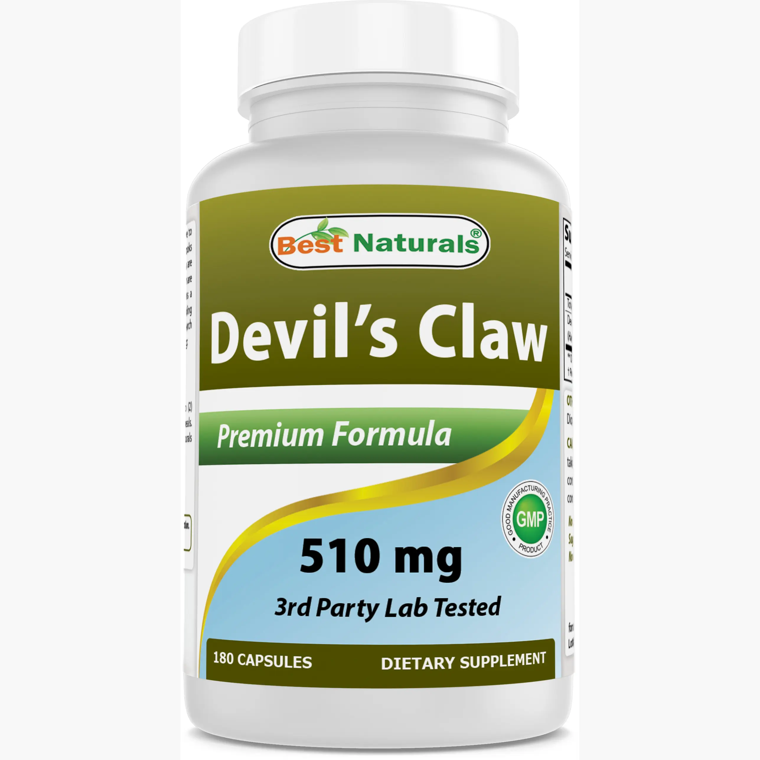 Best Naturals Devil's Claw 510 mg 180 Capsules - Premium Herbal Supplement Non-GMO Gluten-Free Dietary Healthcare