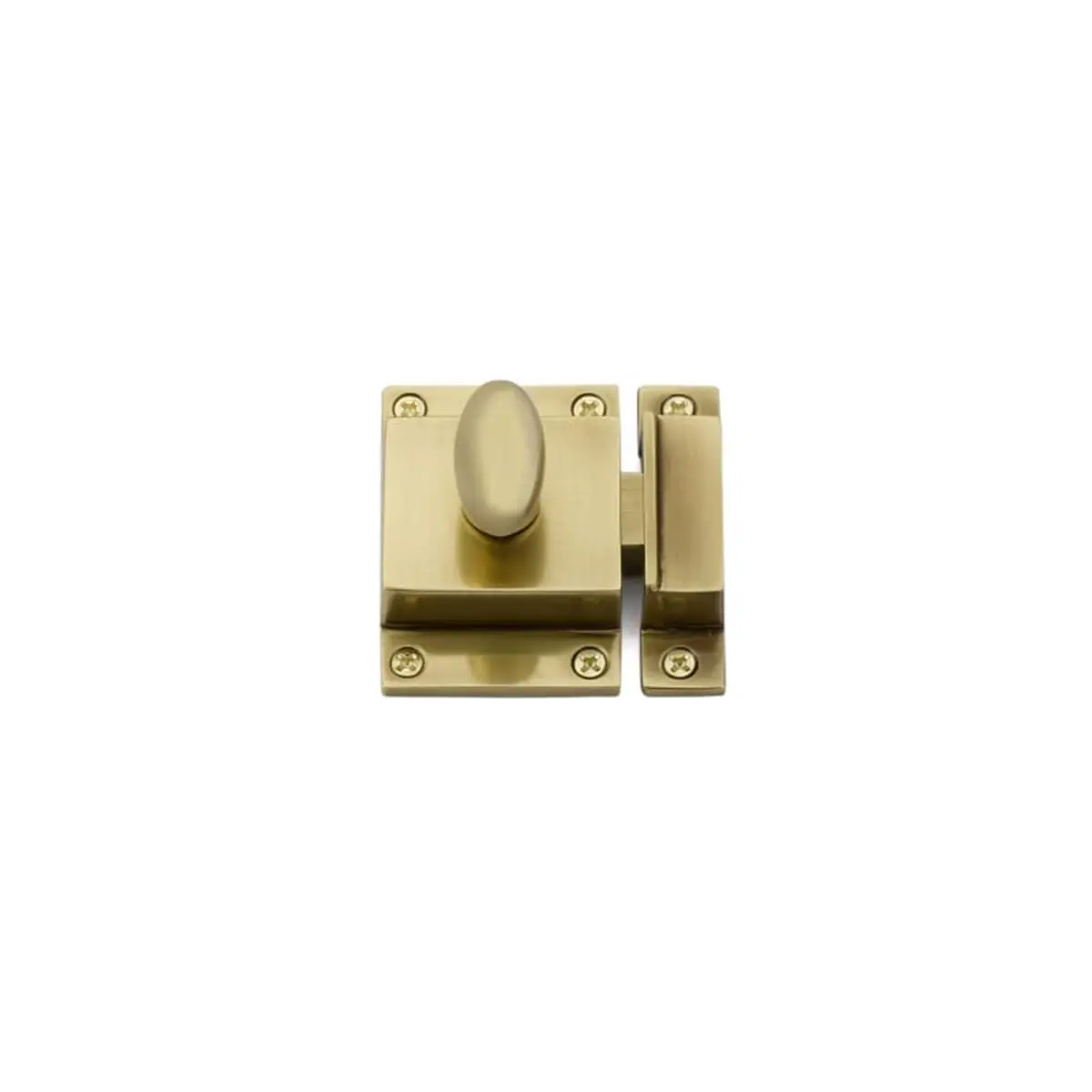 Emtek 2270US7 Rectangular High-Quality Solid Brass Surface Mount Cabinet Latch for Cabinet Doors, 2.25x2 in., French Antique Brass Finish, Stable Design, Includes All Necessary Installation Hardware