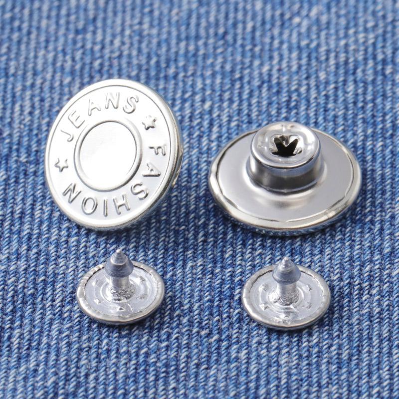 40 Sets Button Pins for Loose Jeans - No Sew, No Tools Needed! Pants Button Tightener for Waist, Reusable & Adjustable Metal Pants Buttons Kit
