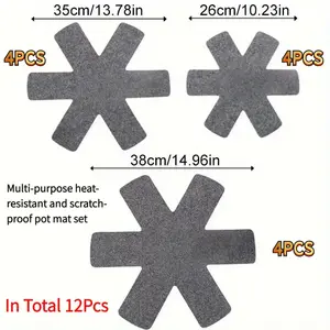 12 Pack Felt Pot Protectors, Reusable Anti-Scratch Pan Dividers, Kitchen Essential for All Cookware, Prevents Scratches & Slipping