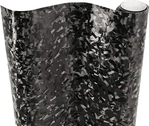 Forged Carbon Fiber Vinyl Wrap (Black, 1ft x 5ft) | 3D Carbon Look • Self-Adhesive & Easy to Apply • Car Interior & Exterior Wrap