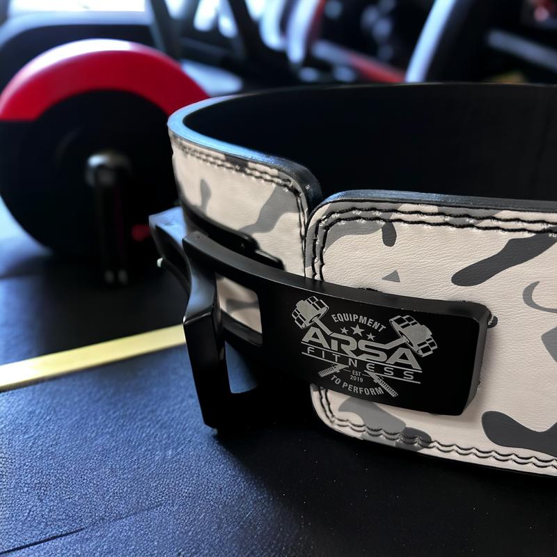 Arsa Fitness 10MM Weightlifting Lever Belt White Camo Design
