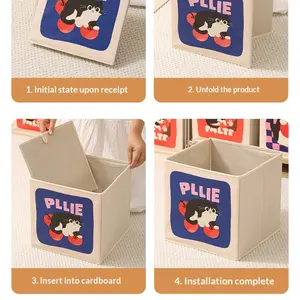 Cartoon Multifunctional Storage Box, Large Capacity Thick Fabric Moisture-Proof Organizer, Bedroom Clothing Magazine Holder