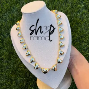 Shop Mima Yuzu Heart Necklace Elegant and Chic Gold-Toned Heart Beads Fashion Jewelry