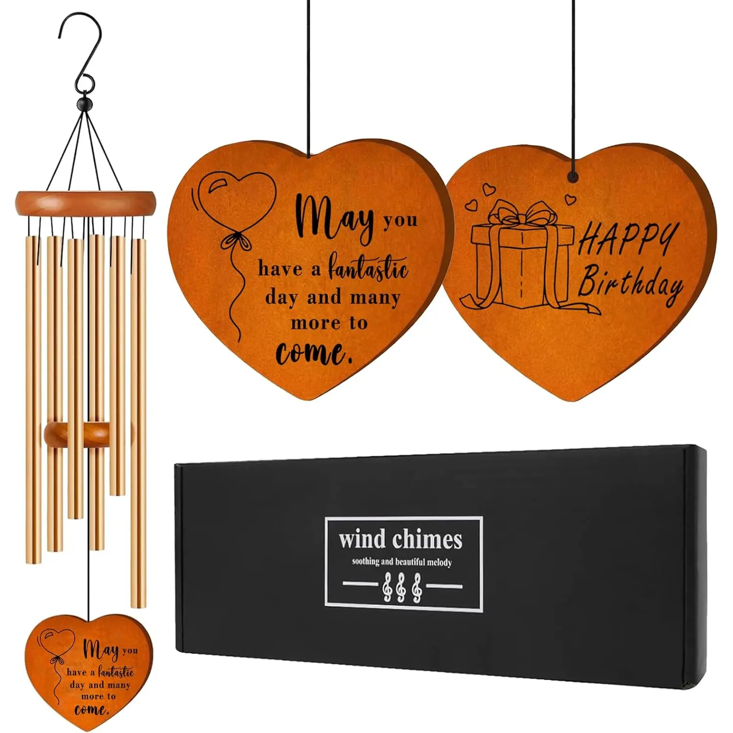 Birthday Gifts for Women, 25.5" Aluminum Wind Chimes for Outside with Heart Catcher, Unique Birthday Gifts for Mom, Grandma, Sister, Wife & Friend, Soothing Tone Wind Chime for Home Decor