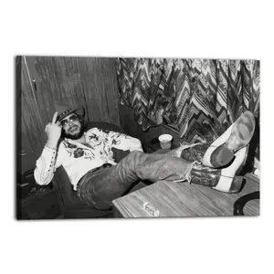Hank's W. JR Funny Canvas Wall Decor, Vintage Wall Art Artistic Decoration for Everyone, Portable Installation, Beautiful Gift Idea for Home Room Print