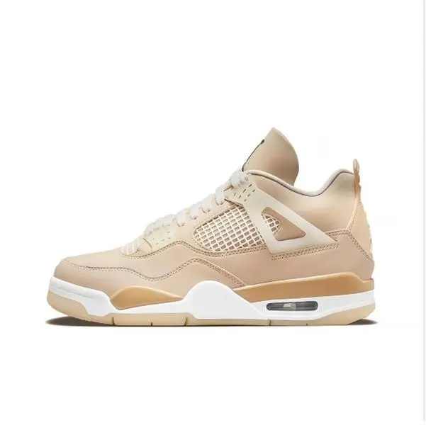 Brand New Sealed Unisex Apricot Cream Mid-top Retro Basketball Sneakers, Gum Rubber Outsole, Original Shoe Box Included, Mesh Breathable Casual Shoes