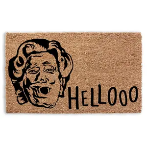 "HELLO" Mrs.Doubtfire Doormat Funny Scene Iconic Movie Scene Entryway Decoration Dress Smartphone