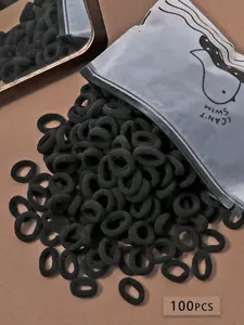 Women's High Elastic Durable Leather Hair Tie Set, 100pcs Colorful Basic Hair Accessories, Quiet Design, Perfect for Daily Use Scrunchies