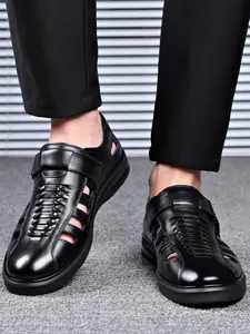 Men's Summer Breathable Sandals, Hollow Out Buckle Design, Anti-Slip Height Increase, Daily Commute Footwear, Comfortable and Stylish