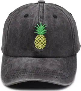 Pineapple Hat for Women Men, Funny Birthday Gifts, Embroidered Adjustable Distressed Washed Dad Baseball Cap