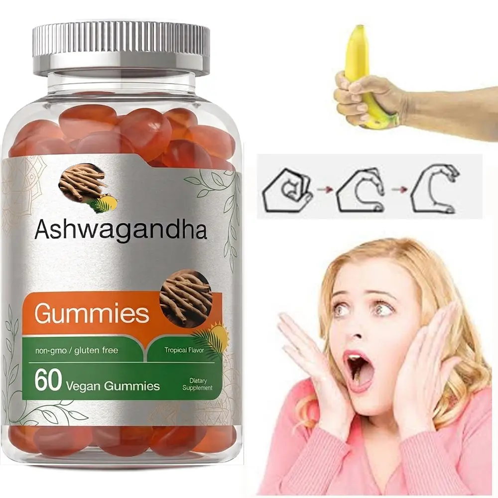 Ashwagandha 60 Gummies Boost Natural Energy, Stamina, Focus & Mood Support Supplement